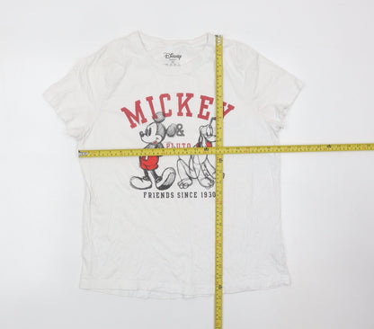 Womens UK Size 12 Disney White Basic T-Shirt