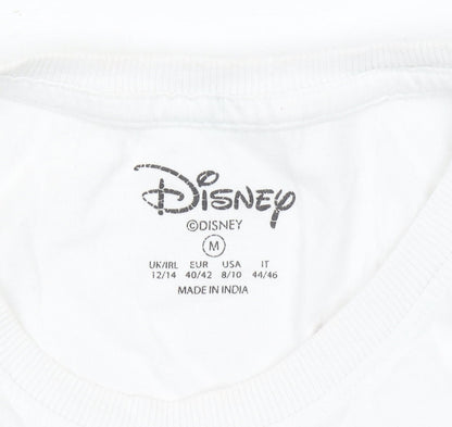 Womens UK Size 12 Disney White Basic T-Shirt