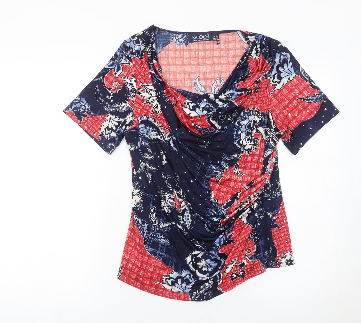 Womens UK Size 14 Saloos Multicoloured Tunic Blouse