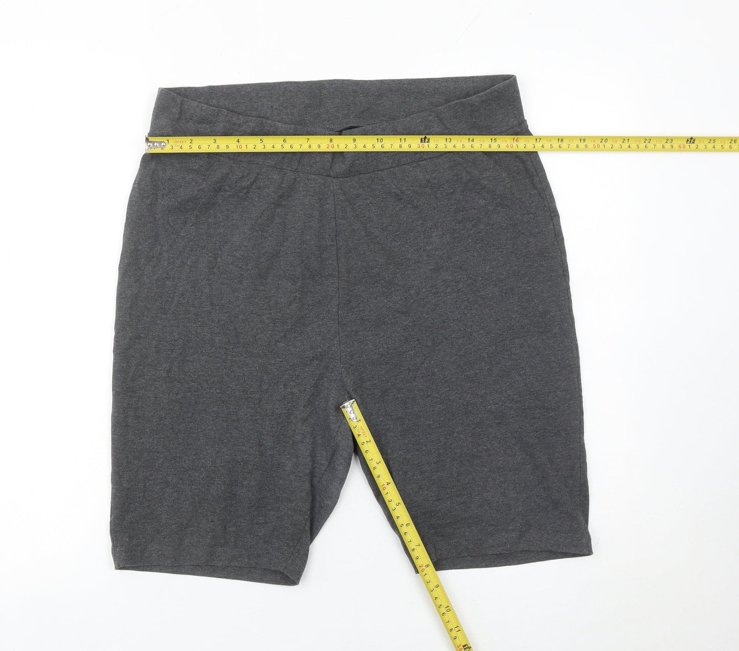 Capsule Women Grey Size 18 Slim Fit Jersey Biker Shorts Stretch Activewear