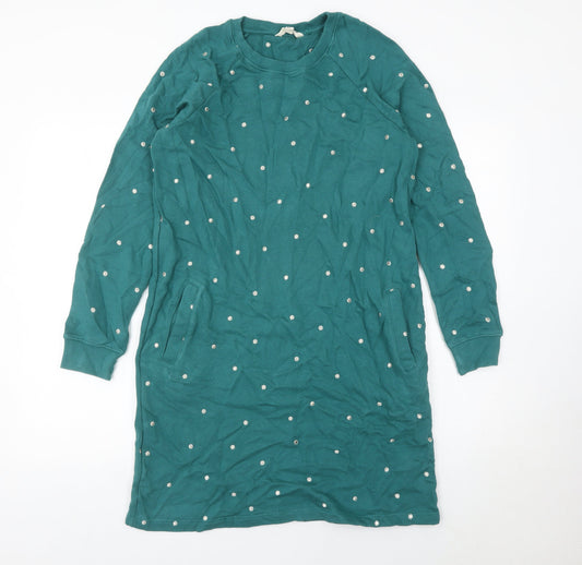 FatFace Women’s Green Polka Dot Cotton Shift Dress Size 10