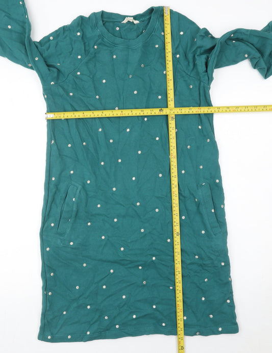 FatFace Women’s Green Polka Dot Cotton Shift Dress Size 10