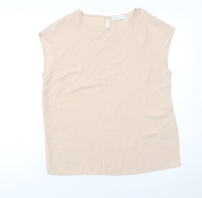Womens UK Size 8 Warehouse Beige Basic Blouse