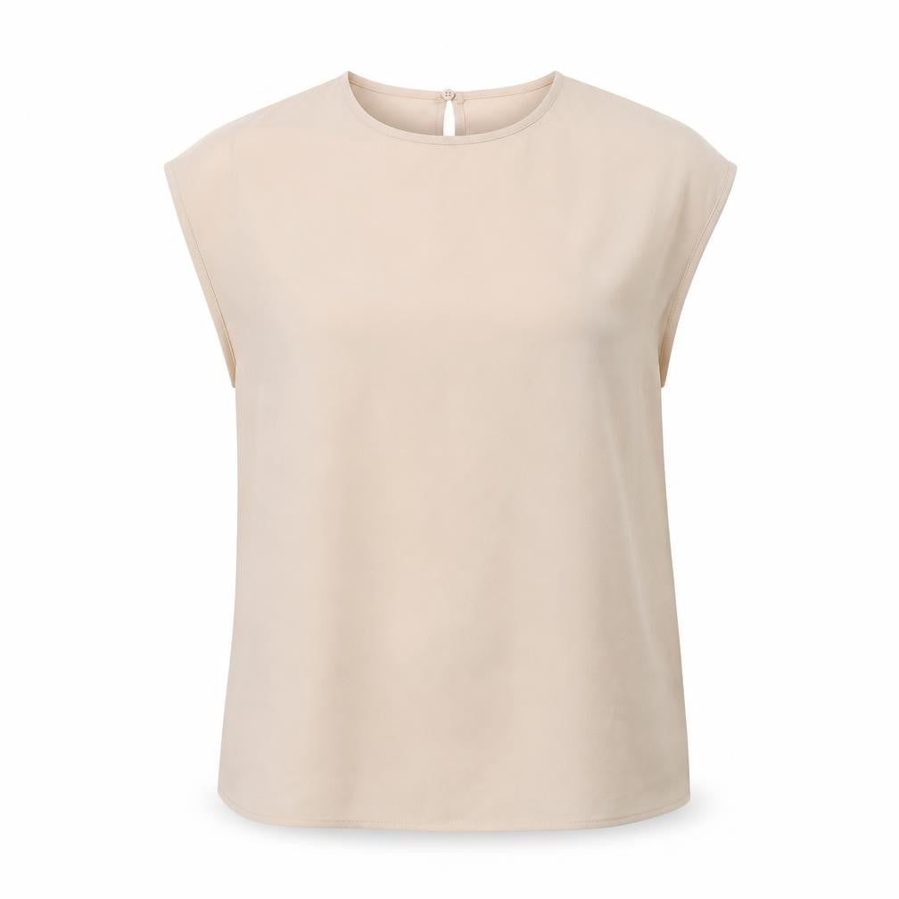 Womens UK Size 8 Warehouse Beige Basic Blouse