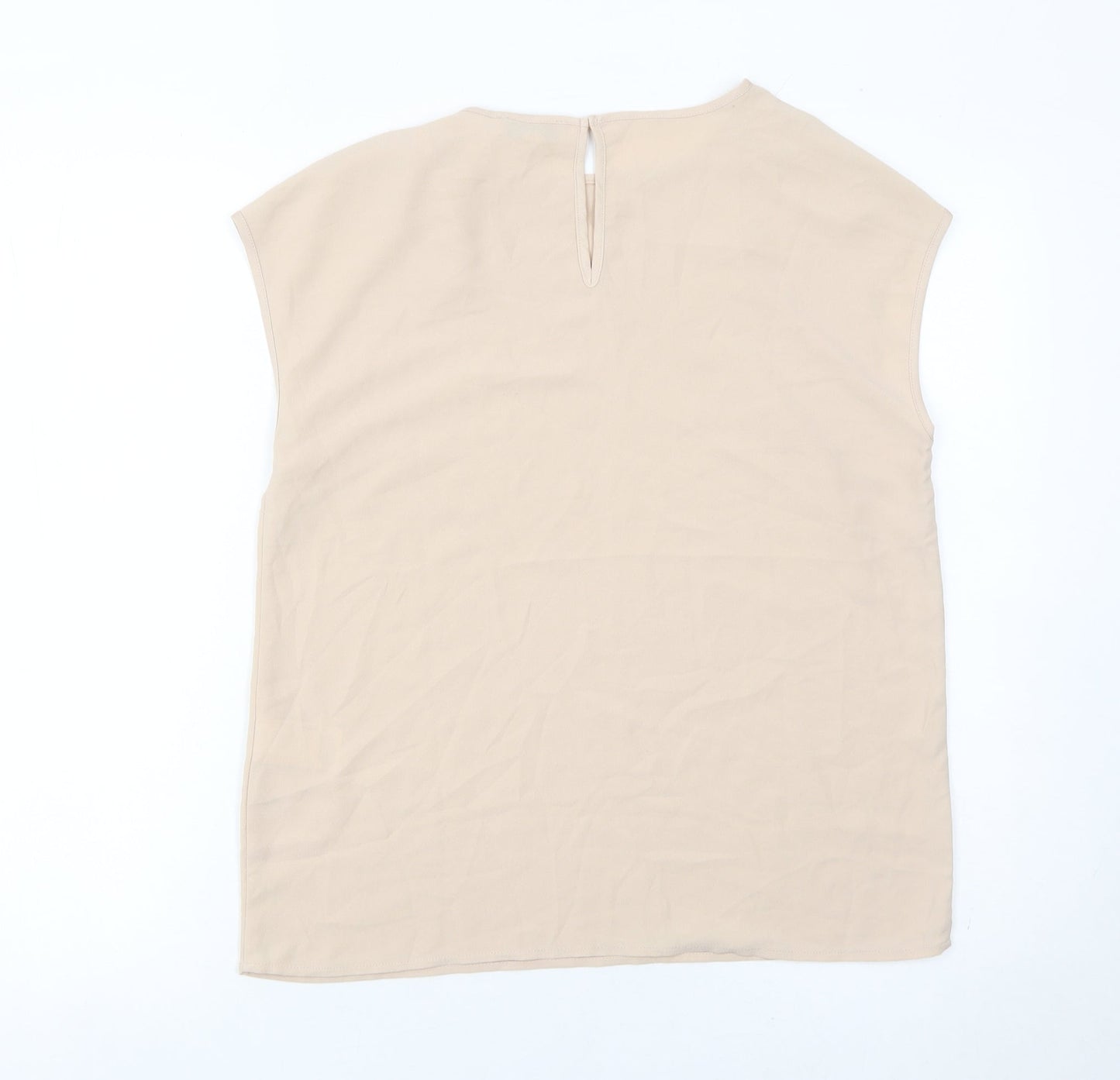 Womens UK Size 8 Warehouse Beige Basic Blouse