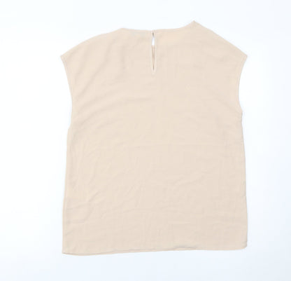 Womens UK Size 8 Warehouse Beige Basic Blouse