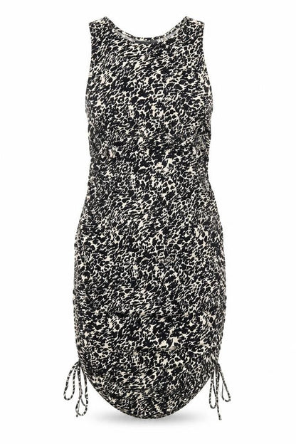 Motel Womens Black Animal Print Bodycon Mini Dress S