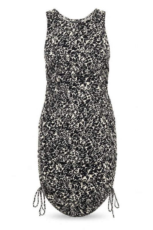 Motel Womens Black Animal Print Bodycon Mini Dress S