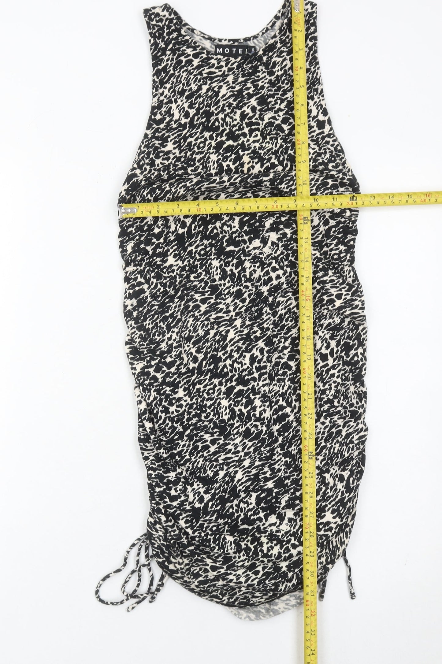Motel Womens Black Animal Print Bodycon Mini Dress S