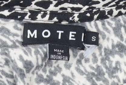 Motel Womens Black Animal Print Bodycon Mini Dress S
