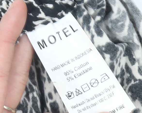 Motel Womens Black Animal Print Bodycon Mini Dress S