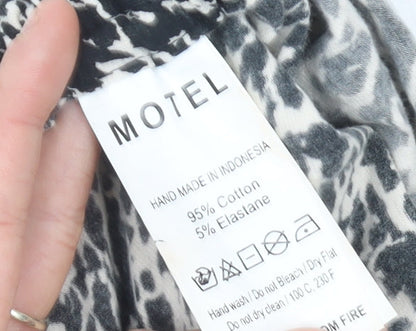 Motel Womens Black Animal Print Bodycon Mini Dress S
