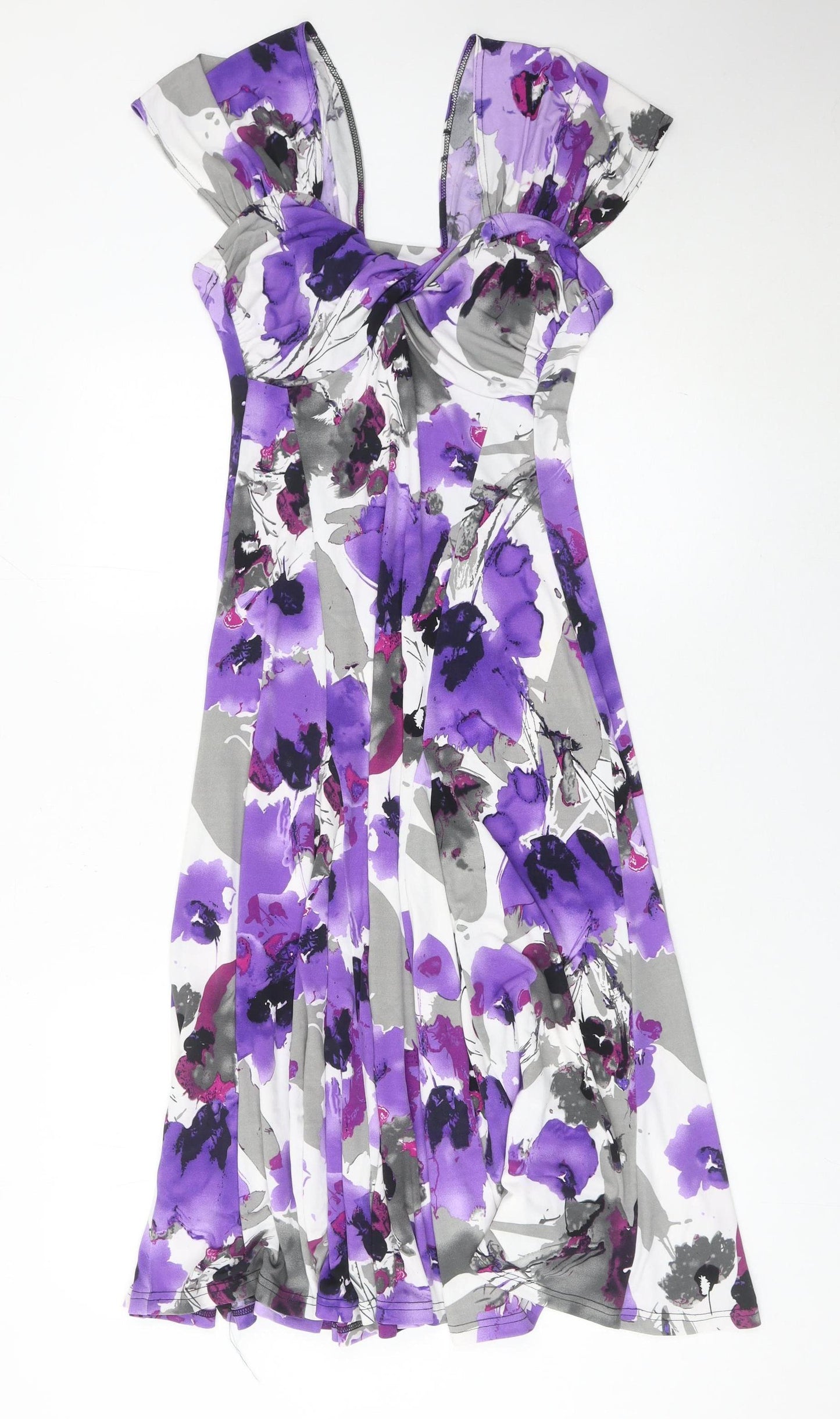 Monacco Women’s Purple Floral Fit & Flare Dress Size 10