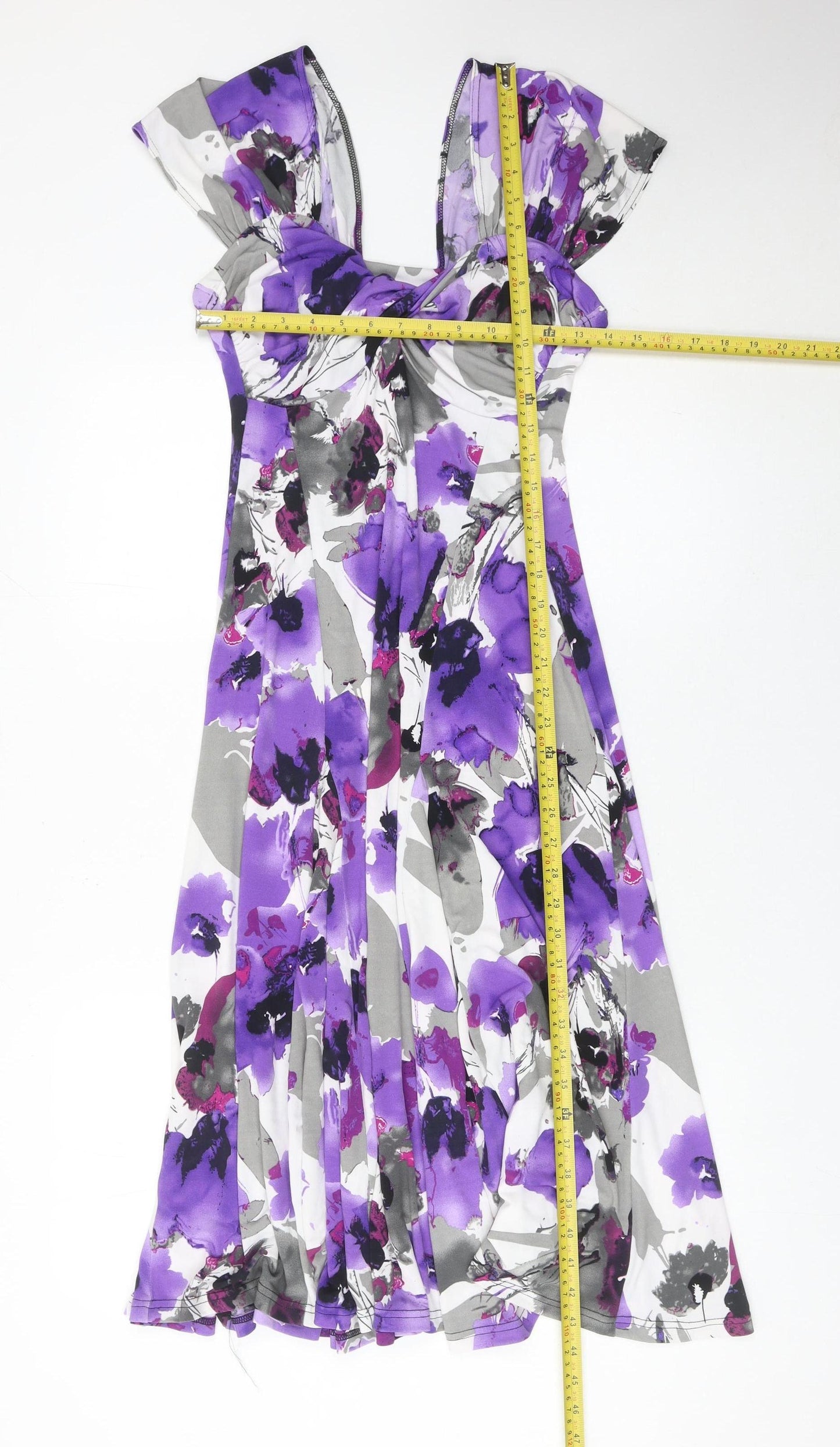 Monacco Women’s Purple Floral Fit & Flare Dress Size 10
