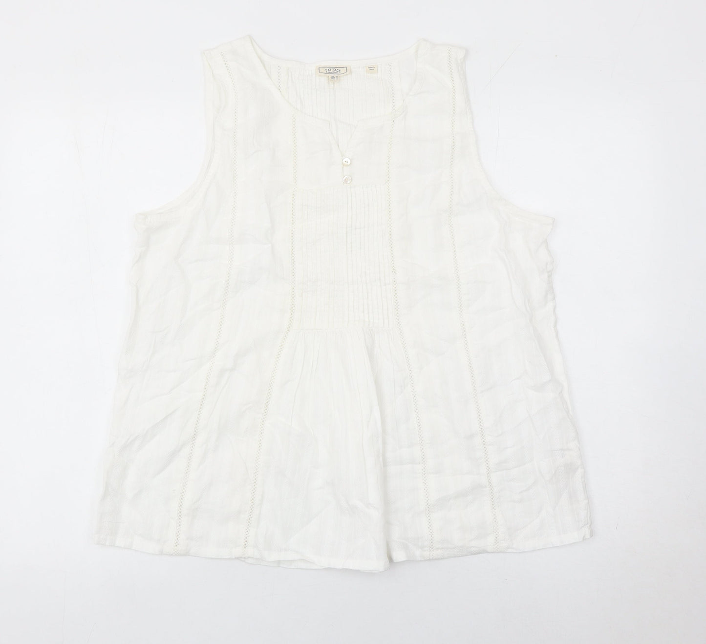 Womens UK Size 16 Fat Face White Tunic Blouse