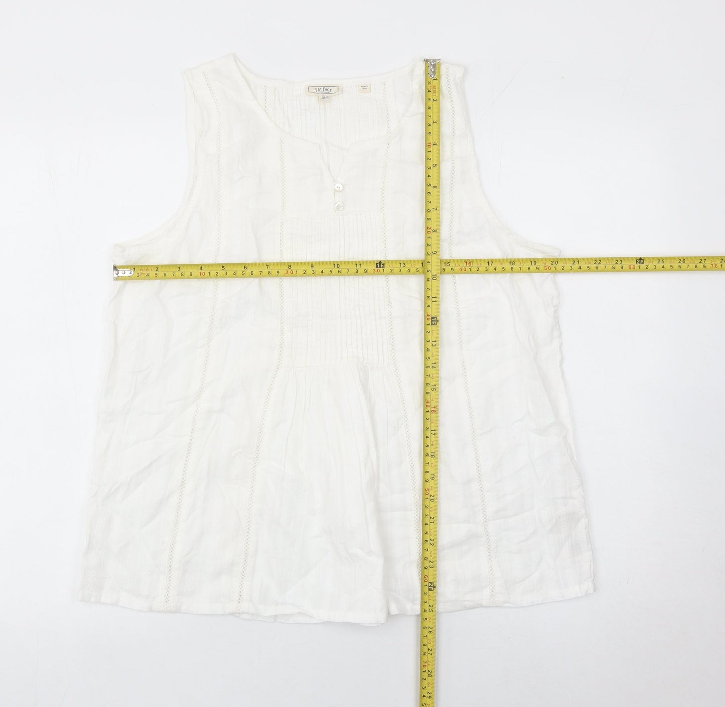 Womens UK Size 16 Fat Face White Tunic Blouse