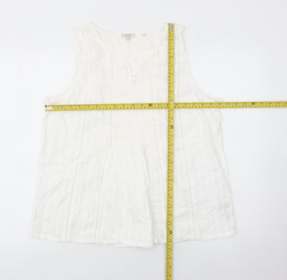 Womens UK Size 16 Fat Face White Tunic Blouse