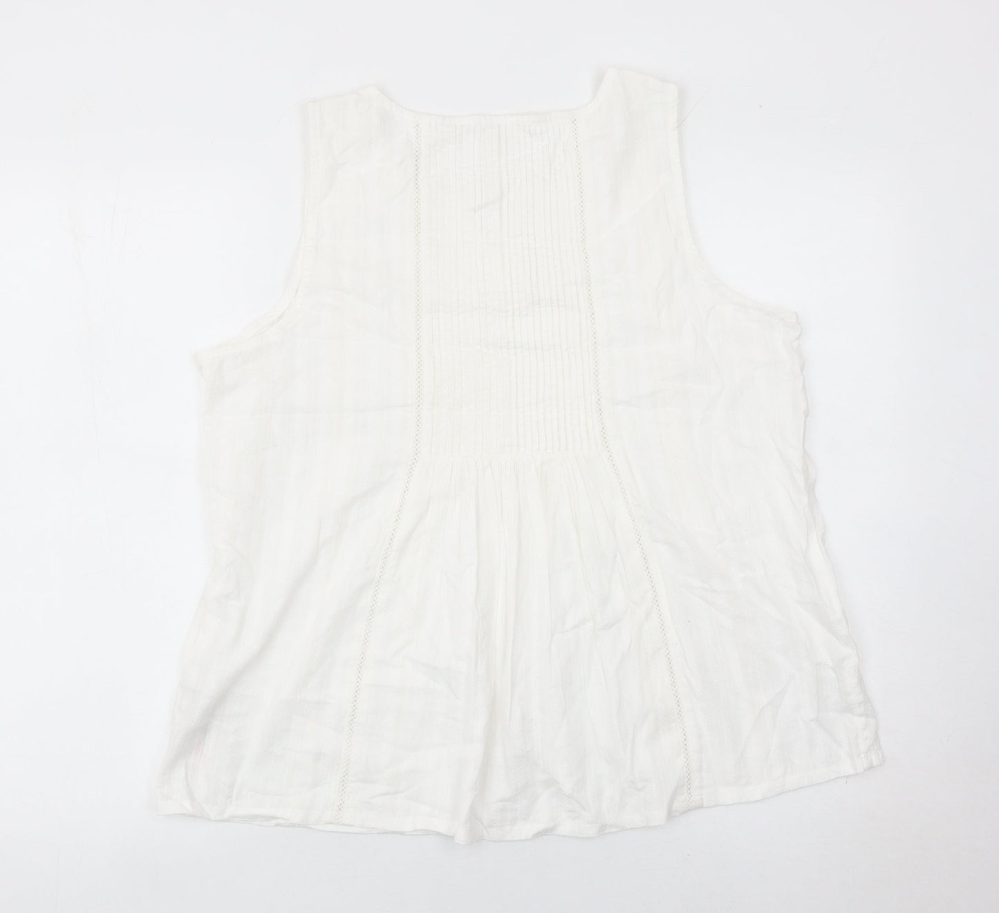 Womens UK Size 16 Fat Face White Tunic Blouse