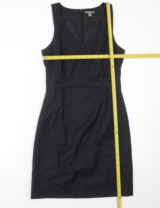 Gap Womens Black Wool Blend Sheath Dress Size 6 V-Neck Workwear