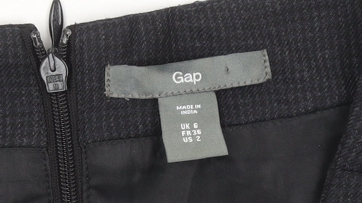 Gap Womens Black Wool Blend Sheath Dress Size 6 V-Neck Workwear