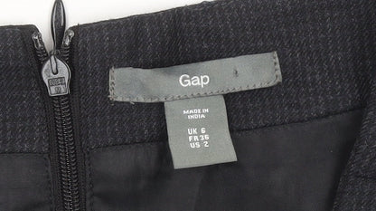 Gap Womens Black Wool Blend Sheath Dress Size 6 V-Neck Workwear