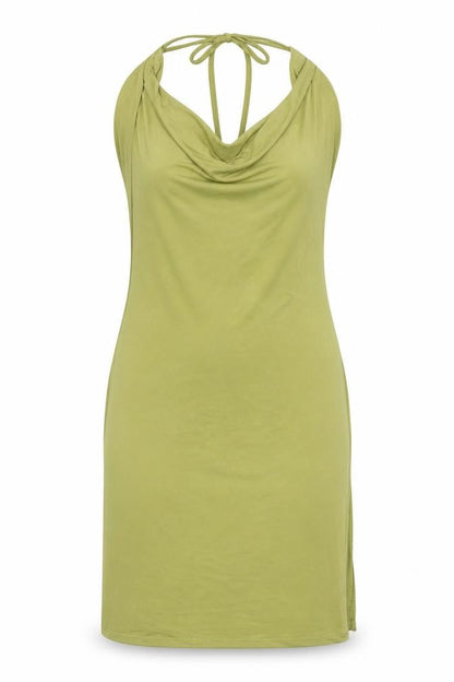 PrettyLittleThing Women’s Green Size 10 Bodycon Cowl Neck Sleeveless Dress