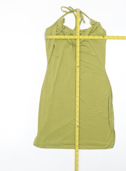 PrettyLittleThing Women’s Green Size 10 Bodycon Cowl Neck Sleeveless Dress