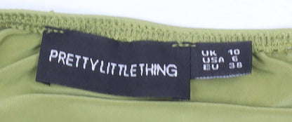 PrettyLittleThing Women’s Green Size 10 Bodycon Cowl Neck Sleeveless Dress