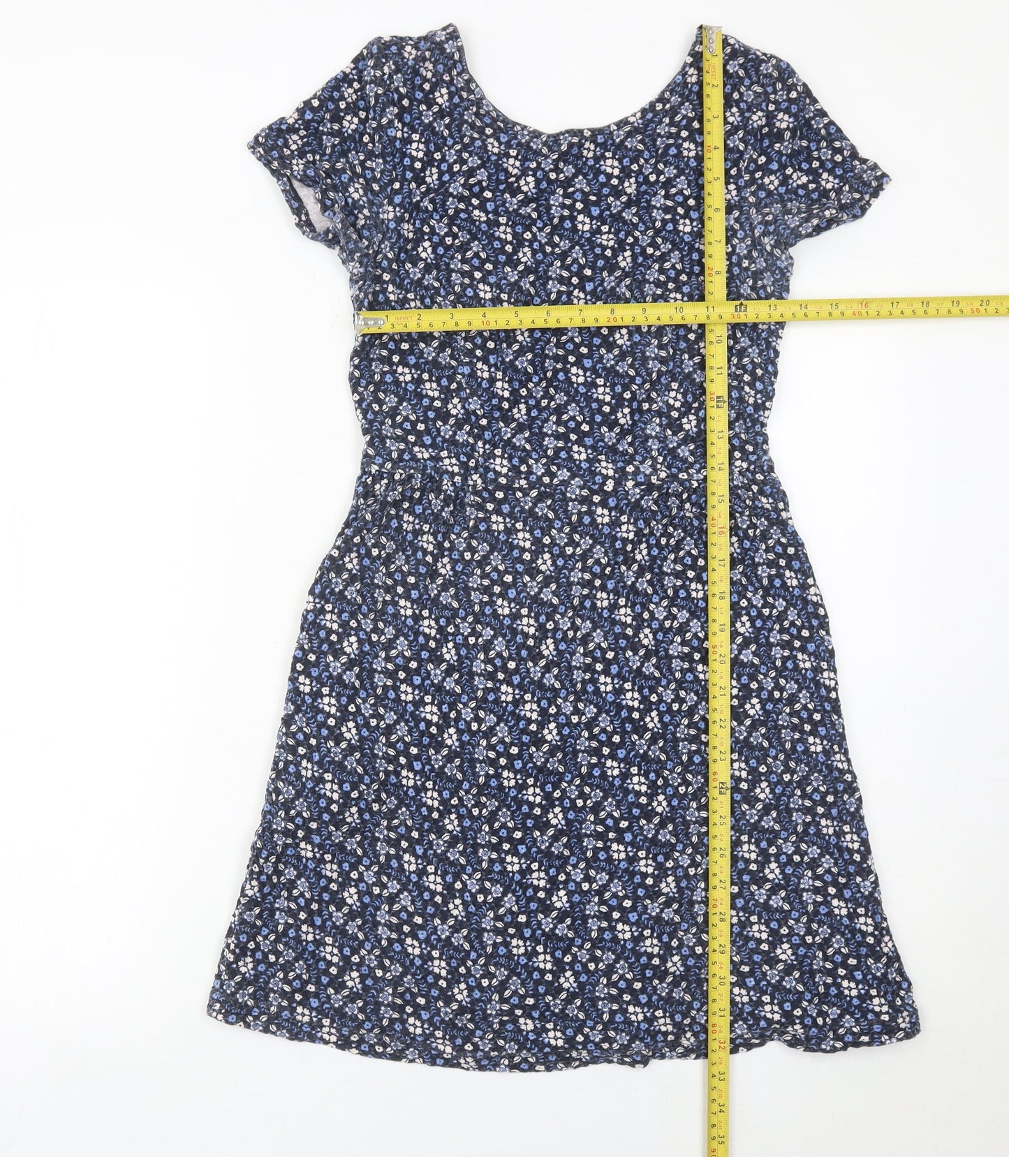 Next Women’s Blue Floral Fit & Flare Jersey Dress Size 6