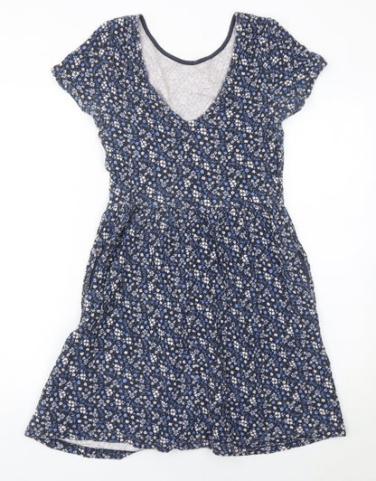 Next Women’s Blue Floral Fit & Flare Jersey Dress Size 6