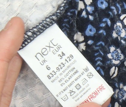 Next Women’s Blue Floral Fit & Flare Jersey Dress Size 6