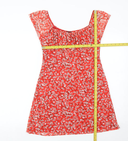 ASOS Women’s Red Floral Shift Dress Size 12 Sleeveless Summer Casual