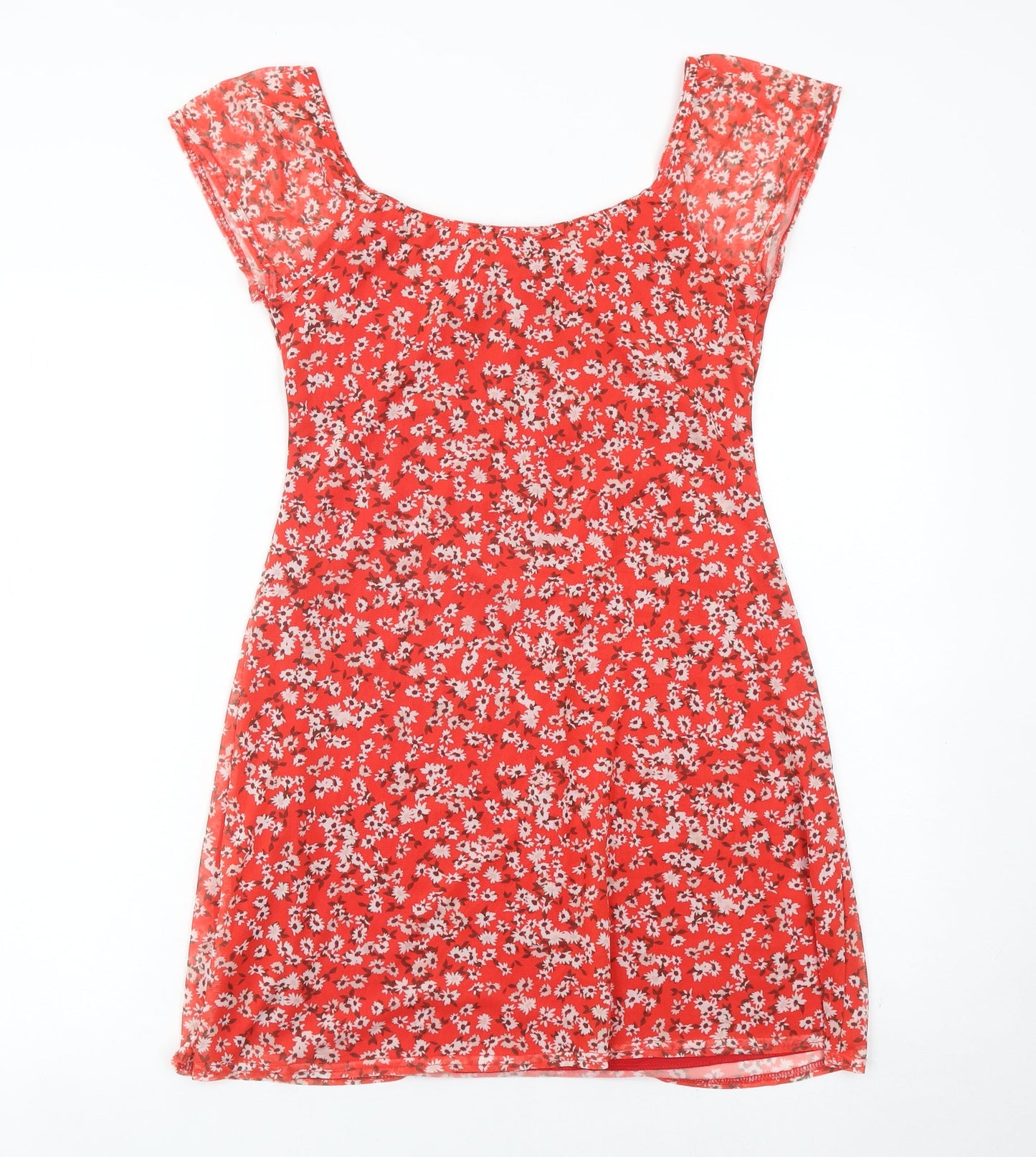 ASOS Women’s Red Floral Shift Dress Size 12 Sleeveless Summer Casual