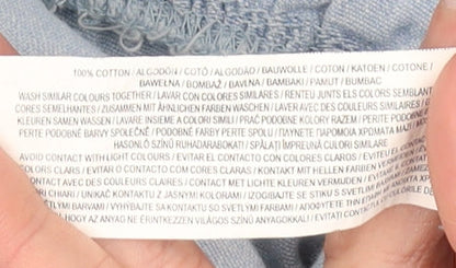 Primark Women’s Blue Cotton Skater Dress Size 10 Flutter Sleeve