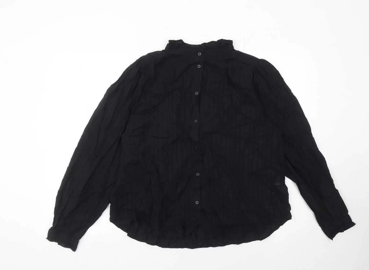 Womens UK Size L H&M Black Basic Blouse