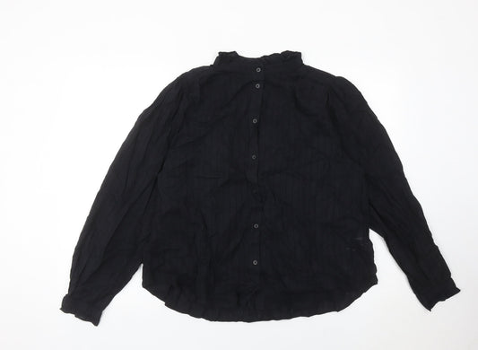 Womens UK Size L H&M Black Basic Blouse