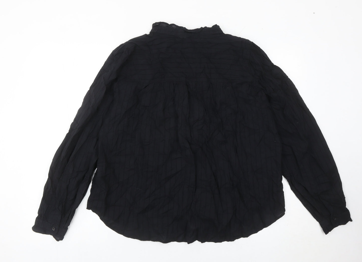 Womens UK Size L H&M Black Basic Blouse