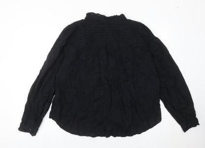 Womens UK Size L H&M Black Basic Blouse