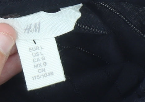 Womens UK Size L H&M Black Basic Blouse