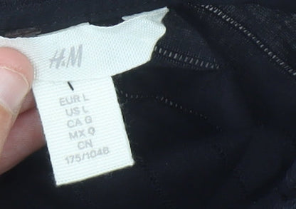 Womens UK Size L H&M Black Basic Blouse