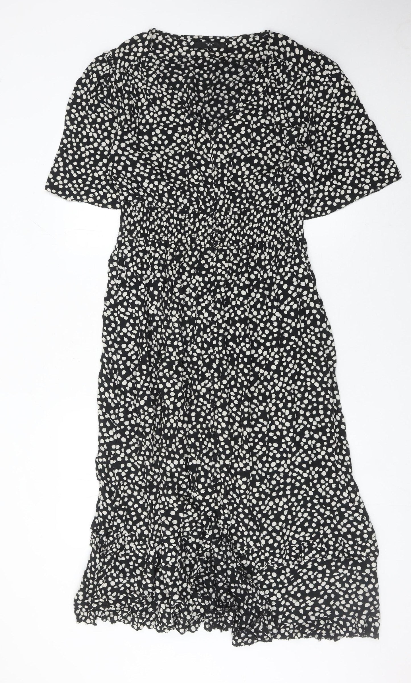 Next Women’s Black White Polka Dot Midi Dress Size 14