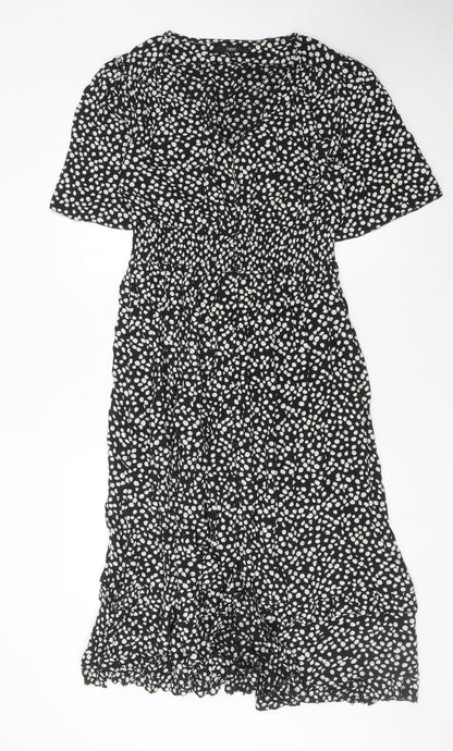 Next Women’s Black White Polka Dot Midi Dress Size 14