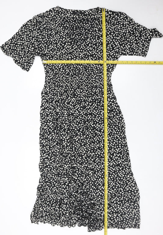Next Women’s Black White Polka Dot Midi Dress Size 14