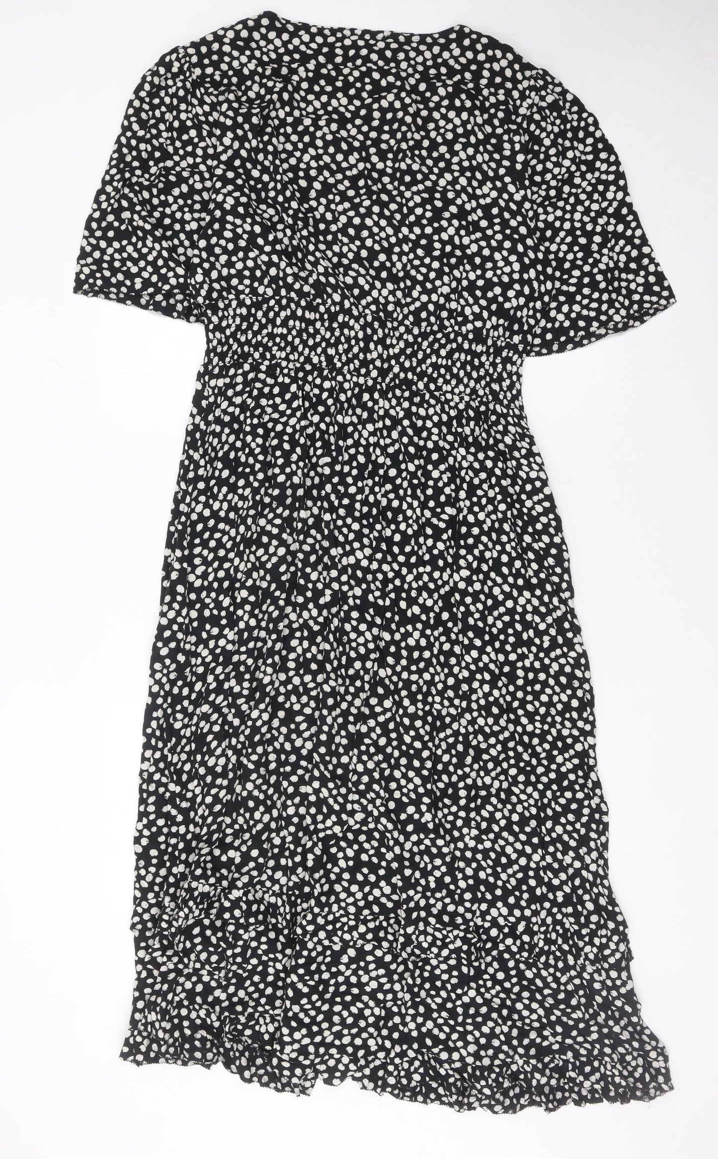 Next Women’s Black White Polka Dot Midi Dress Size 14