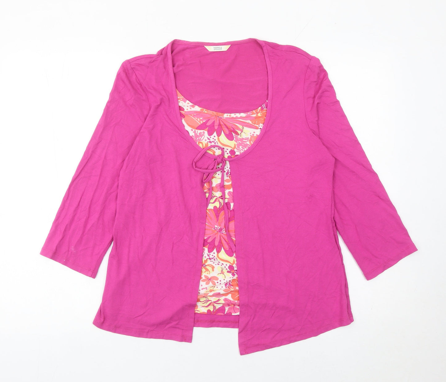 Womens UK Size 12 Marks and Spencer Pink Tunic Blouse
