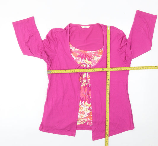 Womens UK Size 12 Marks and Spencer Pink Tunic Blouse