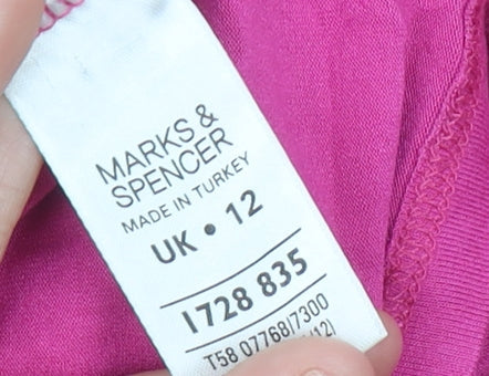 Womens UK Size 12 Marks and Spencer Pink Tunic Blouse