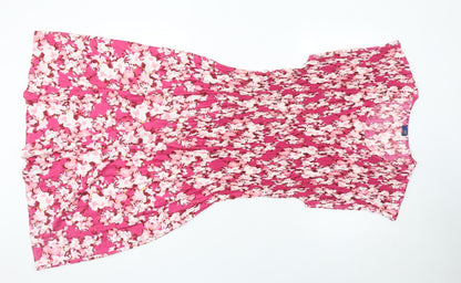 Cotton Traders Women’s Pink Floral Shift Dress Size 18/20 Sleeveless