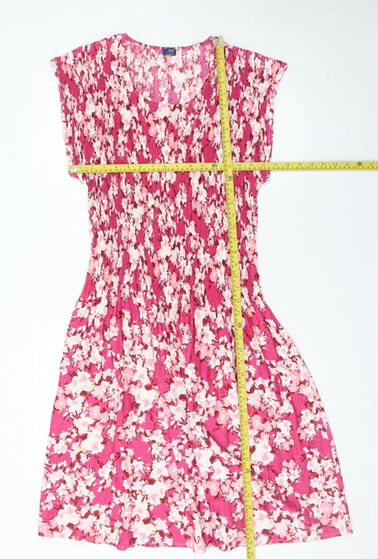 Cotton Traders Women’s Pink Floral Shift Dress Size 18/20 Sleeveless