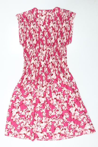 Cotton Traders Women’s Pink Floral Shift Dress Size 18/20 Sleeveless
